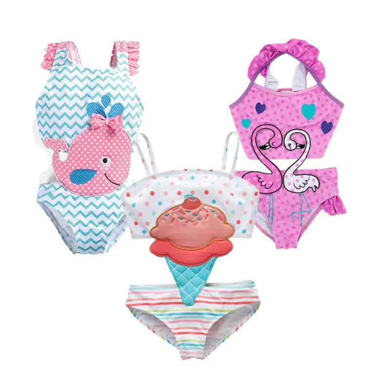 أحدث تصميم عالية قطع قطعة واحدة ملابس السباحة الصيف طفل الاطفال طفلة ملابس السباحة قطعة واحدة للأطفال DGGS-001