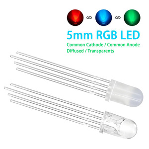15/50pcs 5mm Vollfarb-RGB-LED Gemeinsame Kathode/gemeinsame Anode Dreifarbige Emissions dioden F5 4-polig diffus/transparent - Product Image 1