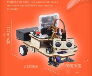 Kit de aprendizaje de coche inteligente multifunción STEM, Kit de Robot de programación, placa de desarrollo Compatible con Arduino UNO, juguetes para niños