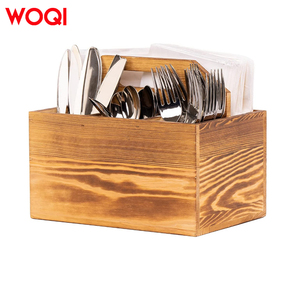 WOQI Wooden Flatware Utensil and <strong>Napkin</strong> Holder Practical Storage <strong>Boxes</strong> &amp; Bins for Home and Kitchen Use - Product Image 2