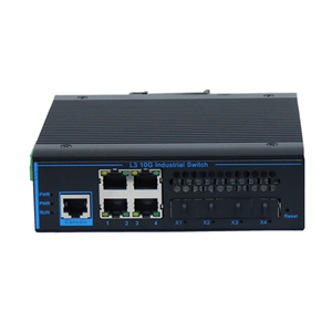 Industrial Layer 3 NMS 10G Switch 10 Gigabit 4 Optisch 4 Elektrischer Ring Netzwerk Selbst heilender VLAN Division Switch