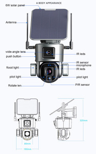 HD 10X оптический зум PTZ Bullet Dual Lens Solar Battery Network Security IP66 Водонепроницаемая наружная беспроводная камера - Product Image 3