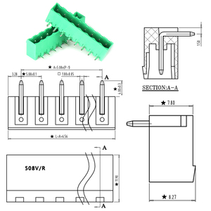 2EDGRC 5.08 8 Position Terminal Block <strong>Header</strong> Male Pins 8pin Pluggable Terminal Block <strong>Header</strong> - Product Image 1