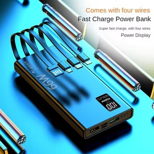 LED Display 10000mAh Power Bank With Built in Cables,USB <strong>C</strong> Battery Pack Portable Charger with 6 <strong>Outputs</strong> 2 <strong>Inputs</strong> Power Bank - Product Image 5