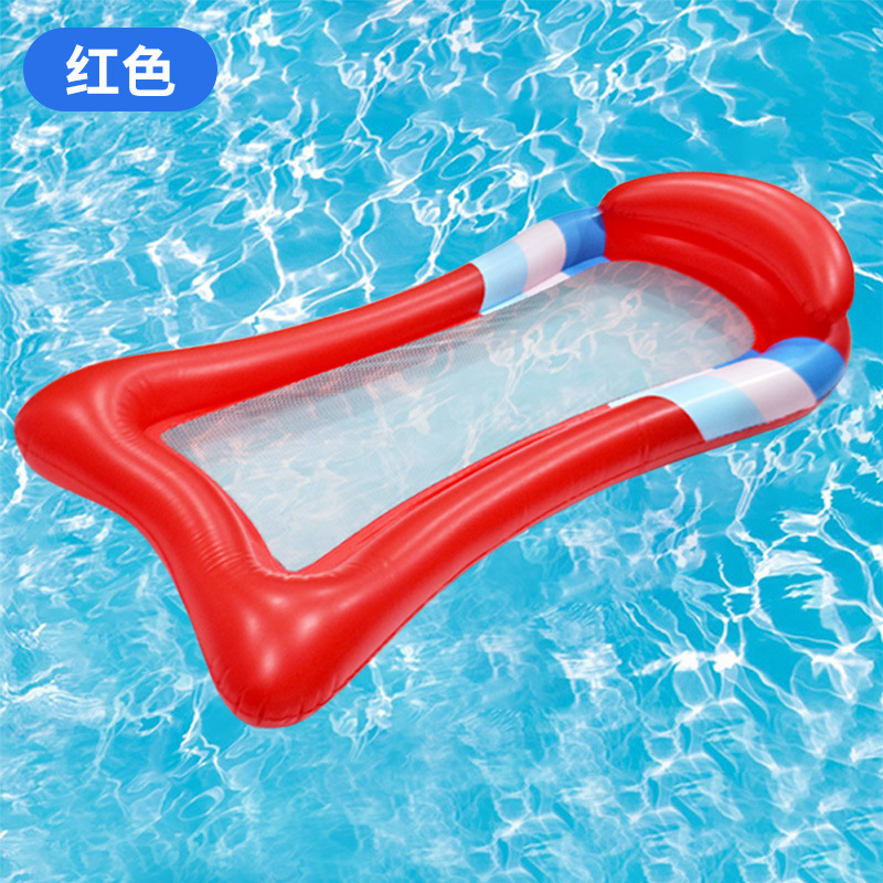 Flotador inflable en forma de U con malla, rojo.