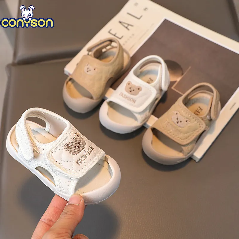 Conyson 2023 zapatos de bebé de dibujos animados verano Unisex bebé niño Sandalias 0-1-3 años de edad suela blanda niña y niño lindo oso zapatos de bebé