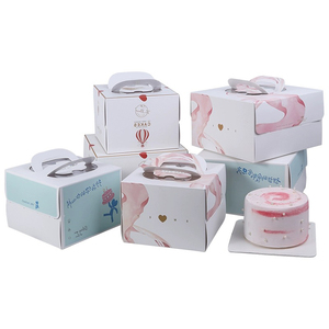 Factory Direct Sales Custom Flexography <strong>10x10</strong> 8 Inch Tall/short Round/square Single clear Cake <strong>Box</strong> Packaging with clear Window - Product Image 4
