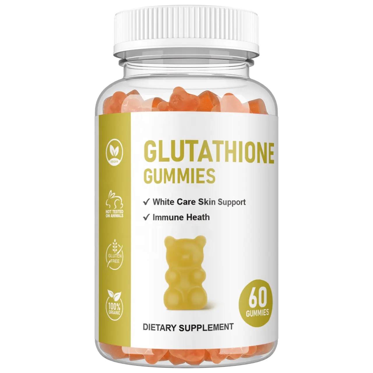 Private Label Glutathione Gummies Collagen Gummies Vitamins C & E Brightening Skin Whitening L-Glutathione Gummies Anti-aging