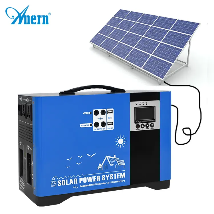 Anern 1kw 2kw Solar Generator 3000Watt 5000Watt Zonnepaneel Kit Voor Thuis