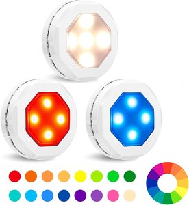 TAIKOO LED Puck Under Cabinet Light Fernbedienung Batterie betriebene RGB LED Kürbis leuchten mit Timer für Halloween - Product Image 2