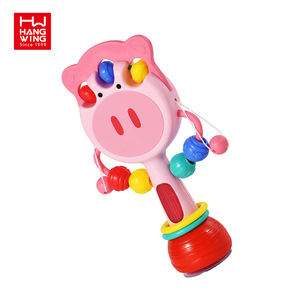 HW bebek erken eğitim bulmaca sevimli arama yemeği masa enayi çıngırak-davul ses ve işık ile yumuşak silikon çıngırak bebek oyuncak - Product Image 2