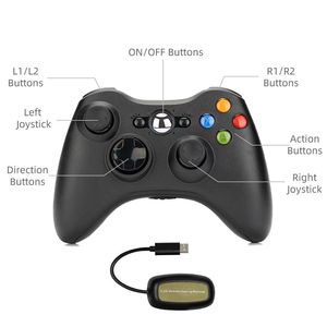 Xbox360用ワイヤレスコントローラー2.4GHZゲームパッドジョイスティックワイヤレスコントローラーXbox360およびPC用Windows 7,8,10,11レシーバー付き - Product Image 3