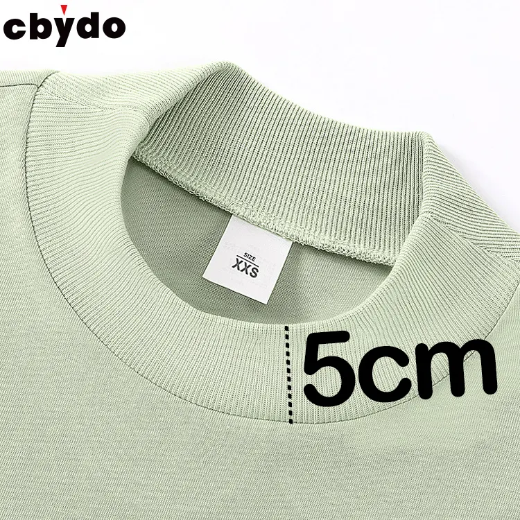 Cbydo производитель одежды 280 г, большие футболки, белые толстые мужские футболки с высоким воротником на заказ