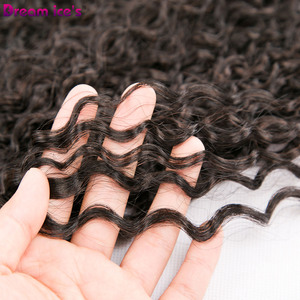 Rüya Ice 'ın su dalgası kıvırcık 6 demetleri set başına ombre renk 100% isı direnci sentetik saç örgü tam kafa anlaşma - Product Image 5