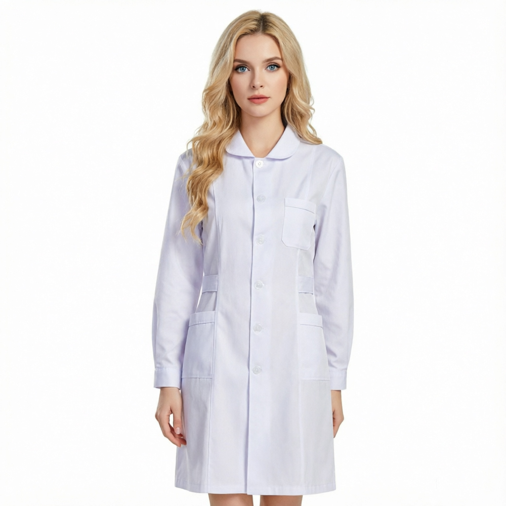 Blanco, largo, talla 2.