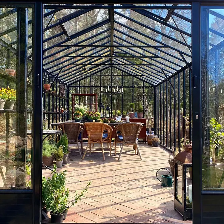 Современная 4-сезонная зимняя Солнечная комната Роскошная теплица с пластиковыми панелями по конкурентоспособной цене стеклянный дом для Патио сад