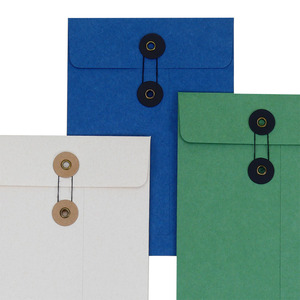 Benutzer definierte Kraftpapier-Umschlag taste mit Schnur verschluss Geschenk karten Verpackungs papier umschlag - Product Image 1