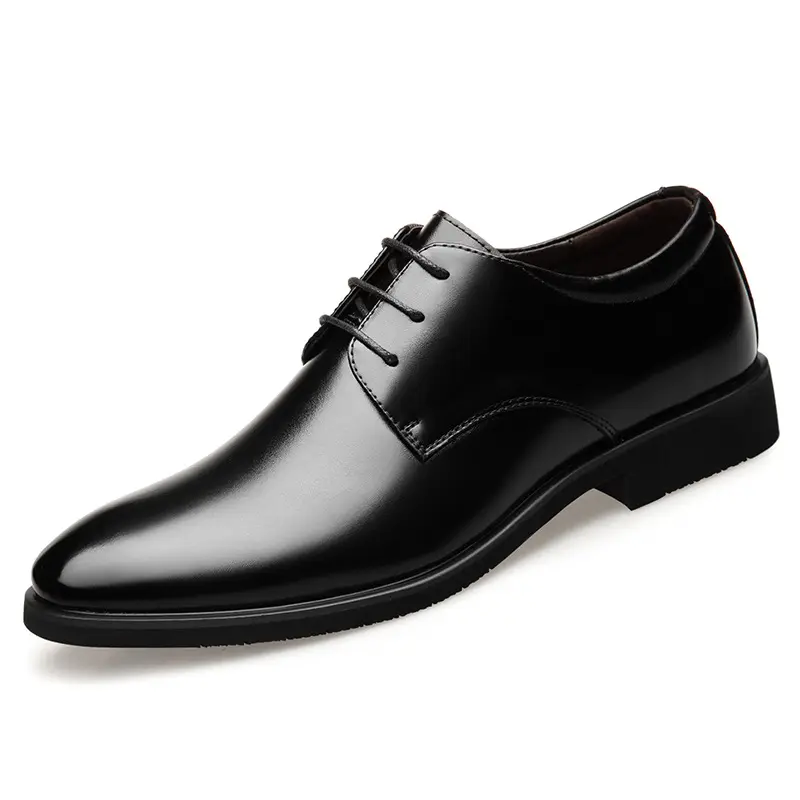 2022 New Arrival Men's Black Genuine Leather Wedding Shoes Rubber Sole Dress Shoes & oxford Leather Dress Shoes For Men
