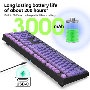 H108 108-Key RGB Ergonómico Hot Swap Gamer Teclado mecánico Inalámbrico BT Tri-Mode Computadora Teclado de escritorio - Product Image 4