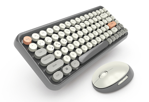 Juego combinado de ratón y teclado inalámbrico de 2,4G y teclado de un bloque de tamaño delgado con diseño de tecla redonda con ratón de mano izquierda/derecha - Product Image 3