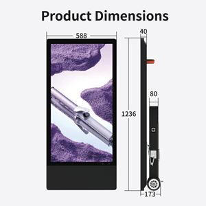Su geçirmez 43 inç taşınabilir pil dijital tabela ve LCD reklam oyuncu görüntüler reklam ekranı ekran açık Kiosk - Product Image 2