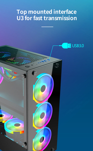 工場OEMカスタムコンピューターPCケースゲームCPUケースゲーミングATXマザーボード (RGBファンキャビネット付き) カラフルなPCシャーシタワークーラー - Product Image 6