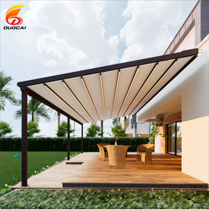 Custom Sun Shading and Rainproof Pergola Sliding Porch Awning Folding <strong>Patio</strong> Cover Roof System Automatic Retractable Pergola <strong>PVC</strong> - Product Image 1