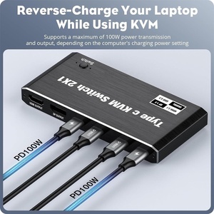 Conmutador KVM SY 8K HDMI 2,1 2x1 compatible con 4K60HZ Puerto USB 2,0 selector de rueda de ratón teclado ratón conmutador KVM HDMI sin costuras - Product Image 6