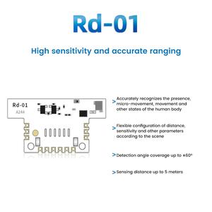 Rd-01 24Gレーダー人体センシングモジュールレーダー + <span class=keywords><strong>Wifi</strong></span> + BLEセンサー5m大型レンジ誘導モジュールインテリジェント家電用