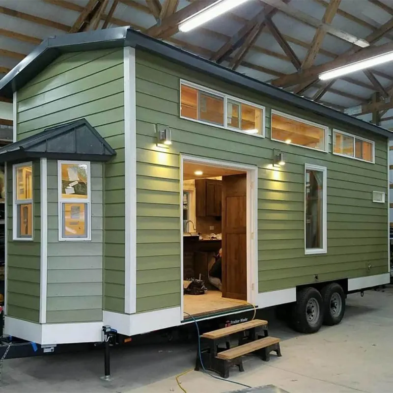 Maison préfabriquée préfabriquée USA Maison de conteneur mobile modulaire sur roues