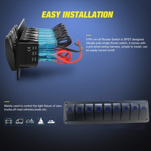 9 Gang Rocker anahtarı paneli LED 12V kapalı ARB Carling deniz Rocker anahtarı paneli yarış araba tekne RV kamyon için su geçirmez - Product Image 2