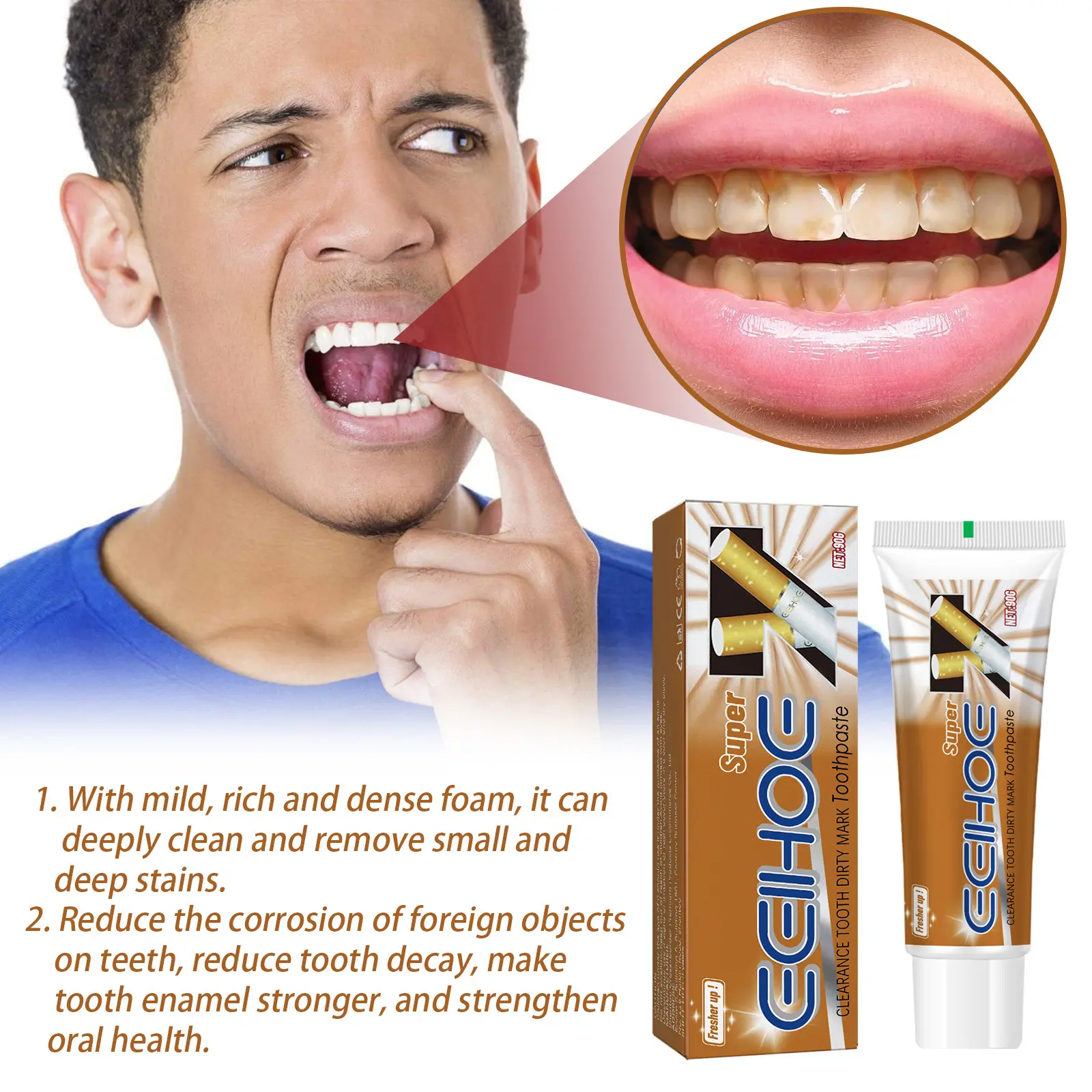 Pasta de dientes de alta calidad Blanqueamiento de dientes Pasta de dientes original para la venta