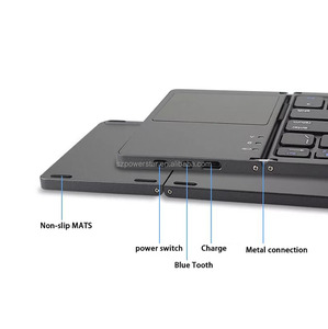 Mini teclado plegable BT 3,0 con panel táctil Teclado inalámbrico plegable para Windows,Android, IOS Tablet iPad Phone - Product Image 5