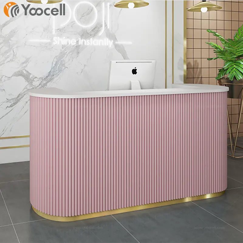 Yoocell Новое поступление, современный стиль, розовый цвет с золотой линией, стойка регистрации