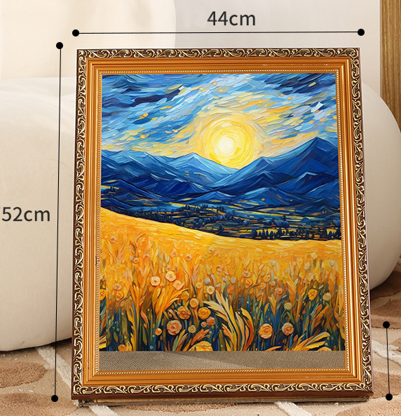 Sunset Wheatfield + cadre vintage