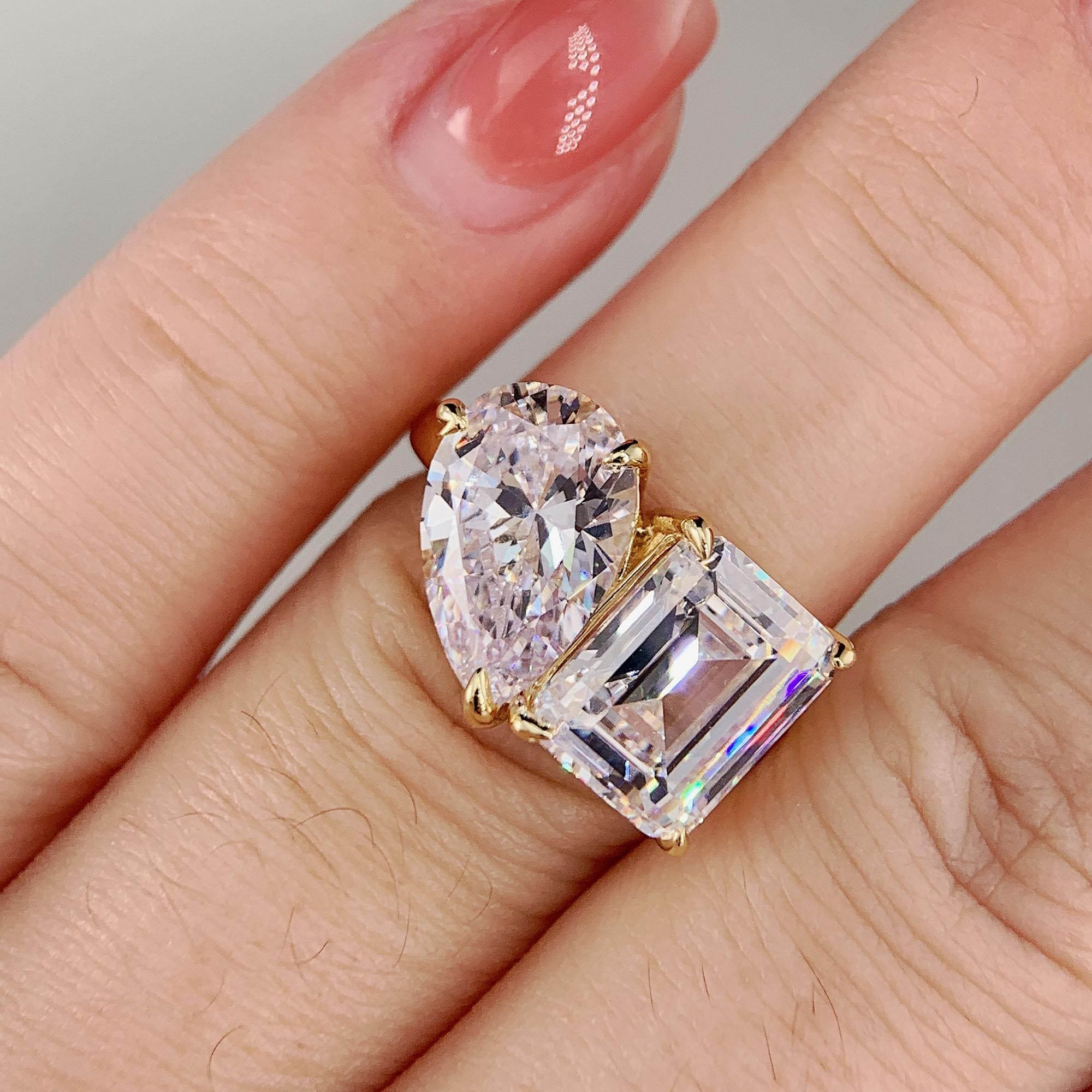 Personnalisé (argent 925 + moissanite) style2