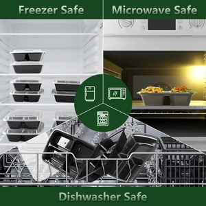 Microawave Reutilizable 3 Compartimentos Contenedores de preparación de comidas Inyección multifuncional PP Contenedor de almacenamiento de alimentos rectangular - Product Image 5