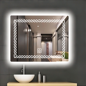 批发智能无框<span class=keywords><strong>led</strong></span>定制玻璃镜现代触摸屏<span class=keywords><strong>led</strong></span>浴室智能镜