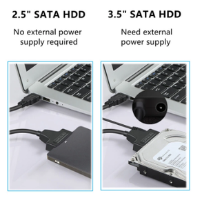 用于3.5/2.5英寸固态硬盘的SATA至USB 3.0适配器电缆SATA III硬盘驱动器磁盘转换器支持带12v电源适配器的UASP - Product Image 6