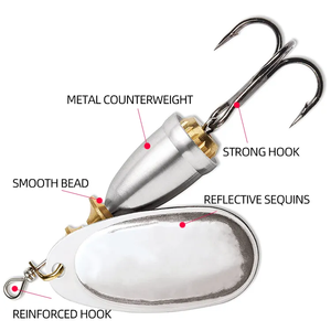 Tùy chỉnh lưỡi chuông hình kim loại muỗng <span class=keywords><strong>Spinner</strong></span> Mồi Câu Cá <span class=keywords><strong>Spinner</strong></span> mồi treble móc cho sông hồ suối câu cá in - Product Image 2