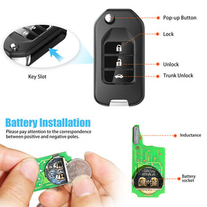 Xhorse XNHO00EN Wireless Universal VVDI2 Remote Autos chl üssel 3 Tasten Transponder Chip für Honda VVDI Key Tool MAX Programmierer - Product Image 5