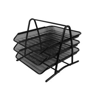 Văn Phòng 3 Lớp Màu Đen Kim Loại Lưới Stackable Máy Tính Để Bàn Tài Liệu Thư <span class=keywords><strong>Tray</strong></span> Organizer Cho Văn Phòng Nhà - Product Image 1