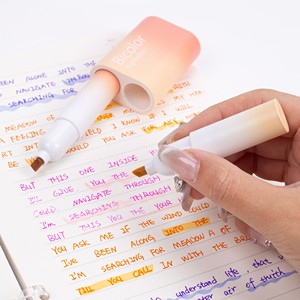 Resaltadores de gradiente suave de doble punta con colores cómodos para los ojos: suministros de estudio y oficina personalizables para estudiantes - Product Image 5