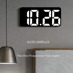 Fabrik Großhandel Fernbedienung Zeit Temperatur Datum Anzeige Wecker Minimalist ische Ziffern LED Digital Wanduhr - Product Image 3