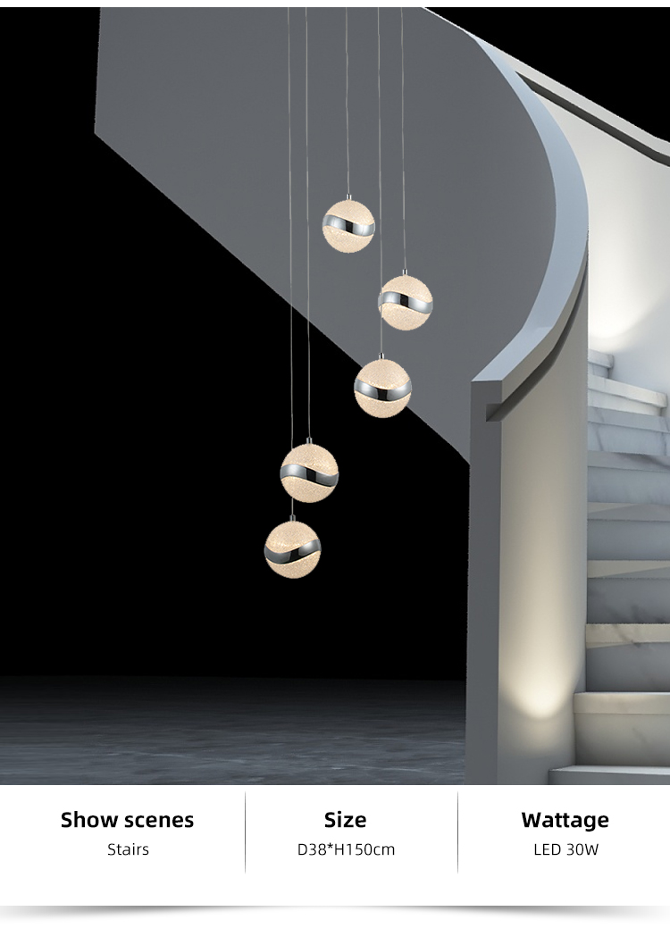 Nordic Lamps Simple Personality Living Room Dining Decorative Ball Crystal Modern Led Pendant Light
