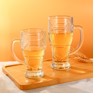Classic 290ml 415ml High Quality Beer Glass Mugs with Handle Beer Drinks Glass <strong>Cup</strong> with Customized Decal Design - Product Image 2