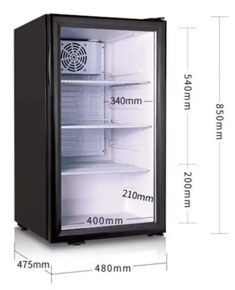 Cam kapi ekran soğutucu mini buzdolabı 30 litre cam kapi mini bar buzdolabı