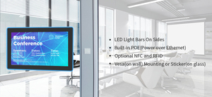 Pantalla táctil Lcd montada en la pared Poe Power Nfc con barras de luz Led Sistema de reserva Conferencia Android Sala de reuniones Tablet - Product Image 5