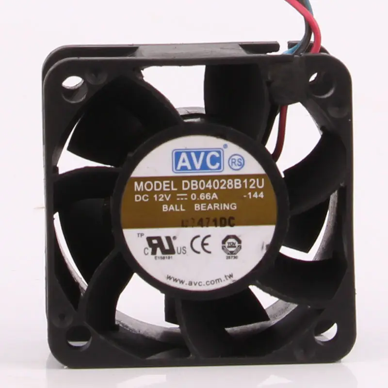 4CM DC12V 4สายแชสซีระบายความร้อนแบบแรงเหวี่ยง0.66A พัดลมระบายความร้อน AVC 24V 48V 4028 DB04028B12U EC AC 40X40X28Mm