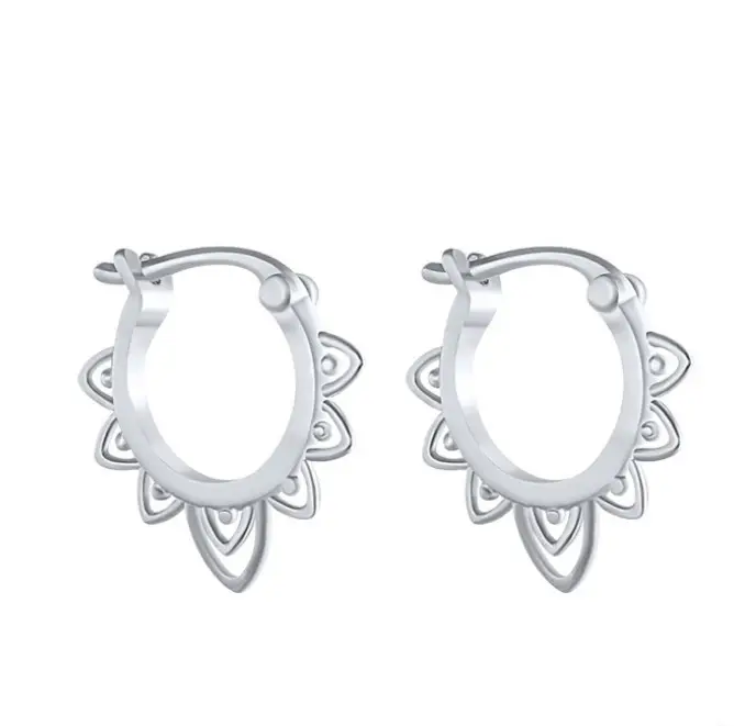 100% 925 sterling silver earrings best silver hoop earrings women